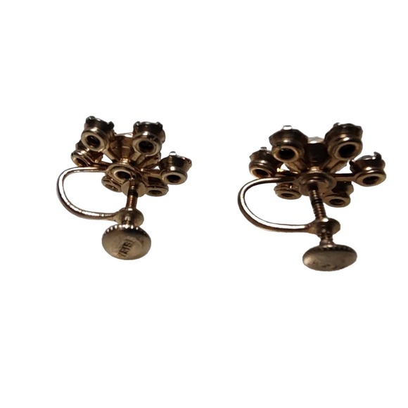 Weiss Signed Pronged Earrings‎ Aurora Borealis Screw Back Earrings Vintage 50s - Picture 4 of 7